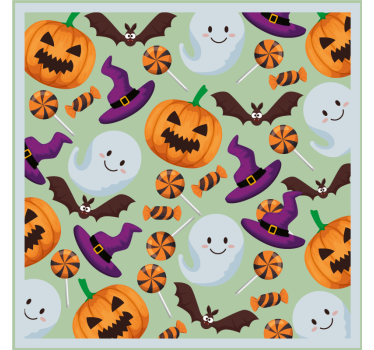 Posavasos halloween diseño de calabazas y fantasmas - TenVinilo
