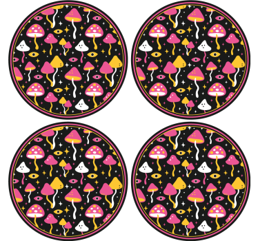 Posavasos original Hongos mágicos rosas - TenVinilo