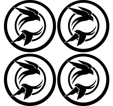 Posavasos frikis emblema de aves estilizadas - TenVinilo