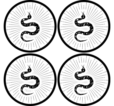 Posavasos original Serpiente silueta negra - TenVinilo