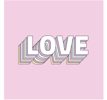 Posavasos con frases tipografía de amor rosa y blanca - TenVinilo