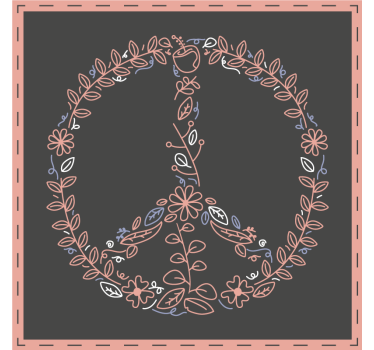 Posavasos frikis emblema floral de paz - TenVinilo