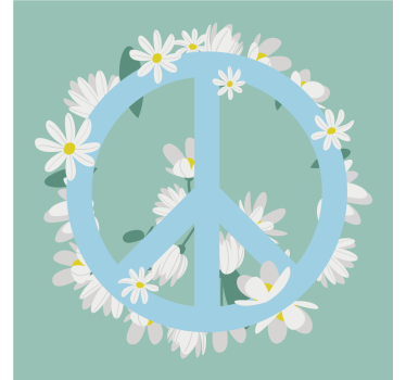 Posavasos con frases símbolo de paz rodeado de margaritas - TenVinilo