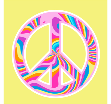 Posavasos frikis emblema de paz vibrante - TenVinilo