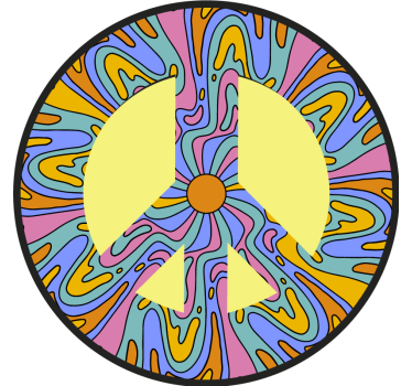 Posavasos frikis símbolo de paz vibrante - TenVinilo