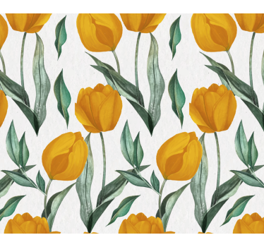 Posavasos elementos con patrón de tulipanes amarillos - TenVinilo