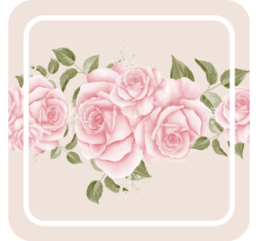 Posavasos moderno arreglo floral rosa - TenVinilo