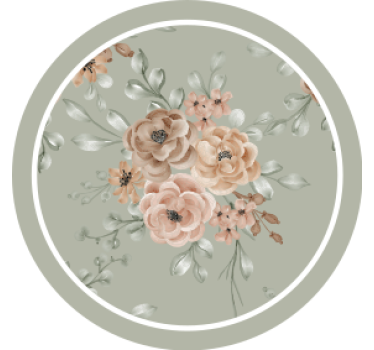 Posavasos moderno motivo de elegancia floral - TenVinilo