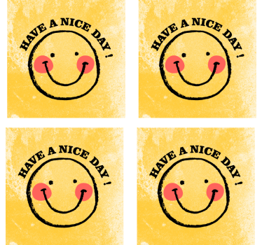 Posavasos con frases sonrisa alegre con saludo - TenVinilo