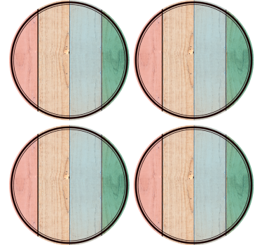 Posavasos tablas de madera coloridas - TenVinilo