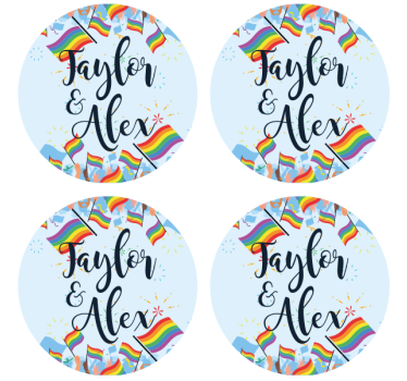 Posavasos personalizable Bandera arcoiris orgullo personalizable - TenVinilo