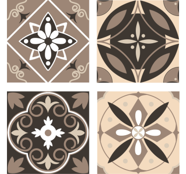 Posavasos juego de patrones florales geométricos - TenVinilo