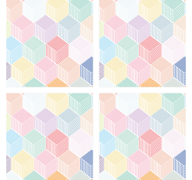 Posavasos imitación Efecto de textura de cubo de colores pastel - TenVinilo