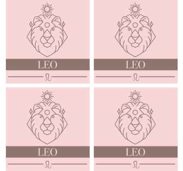 Posavasos personalizable emblema leo minimalista - TenVinilo