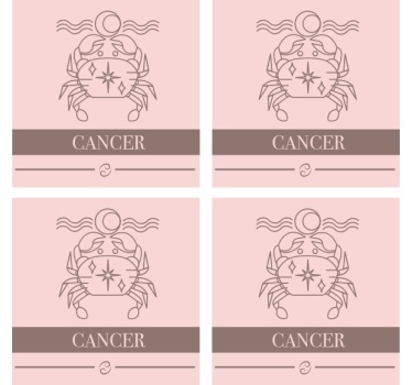 Posavasos personalizable símbolo zodiacal cáncer - TenVinilo