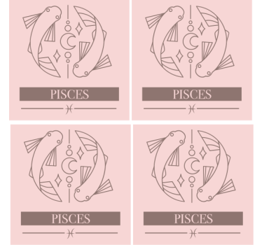 Posavasos personalizable símbolo de piscis - TenVinilo