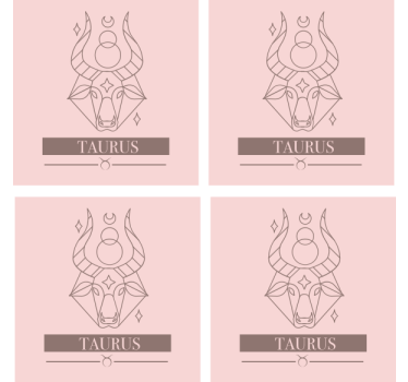 Posavasos personalizable tauro minimalista - TenVinilo
