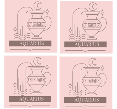 Posavasos con frases símbolo zodiacal acuario - TenVinilo