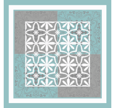 Posavasos azulejo emblema botánico detallado - TenVinilo