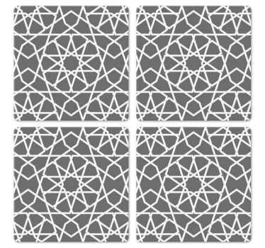 Posavasos de azulejos Estilo árabe gris - TenVinilo