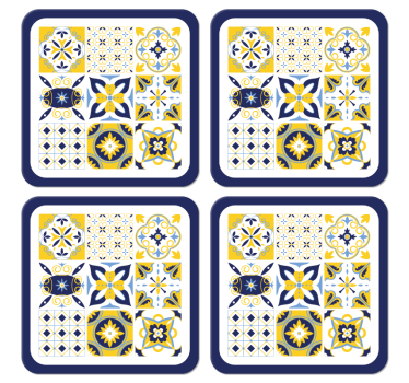 Posavasos de azulejos Estilo portugués azul - TenVinilo