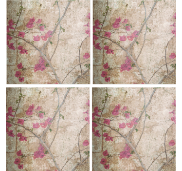 Posavasos motivo floral texturizado - TenVinilo