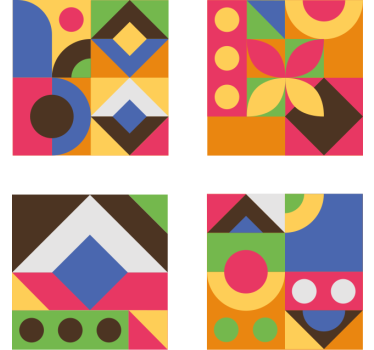 Posavasos formas geométricas coloridas - TenVinilo