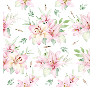 Posavasos patrón floral con lirios - TenVinilo