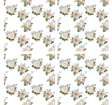 Posavasos patrón floral sobre fondo blanco - TenVinilo