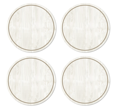 Posavasos retro Madera blanca - TenVinilo