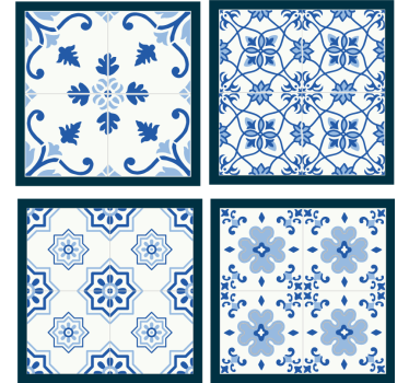 Posavasos de azulejos Conjunto de mosaicos arabescos - TenVinilo