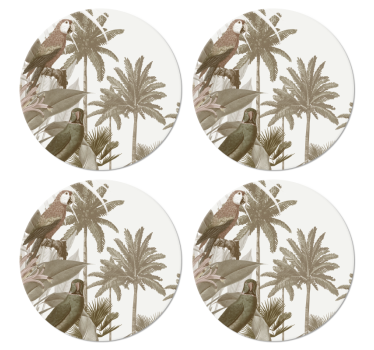 Posavasos retro Fauna tropical de la vendimia - TenVinilo