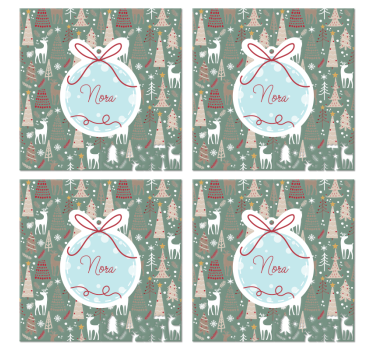 Christmas forest pattern  coaster - TenVinilo