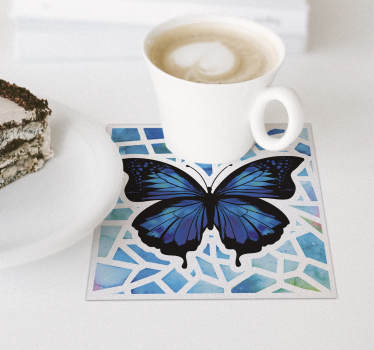 Posavasos de mariposa de mosaico moderno - TenVinilo