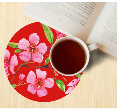 Hermosa acuarela de flores de sakura posavasos - TenVinilo