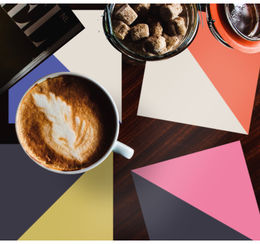 Posavasos ángulos geométricos multicolores - TenVinilo
