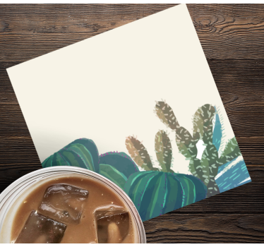 Posavasos arreglo de cactus con textura - TenVinilo