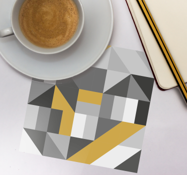 Posavasos bloques geométricos con amarillo - TenVinilo