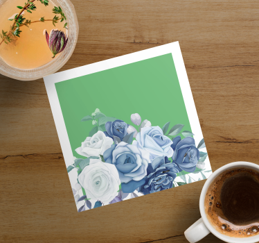 Posavasos boda arreglo floral elegante - TenVinilo