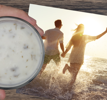 Posavasos boda atardecer en la playa pareja - TenVinilo