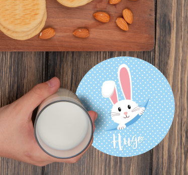 Posavasos boda diseño de conejito lindo - TenVinilo