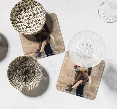 Posavasos boda personalizado con foto - TenVinilo