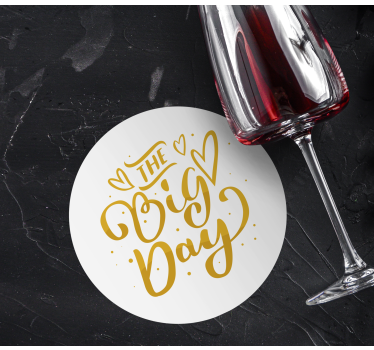 Posavasos boda tipografía de celebración elegante - TenVinilo