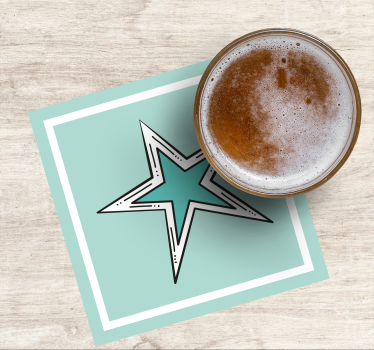 Posavasos cerveza acento gráfico estrella - TenVinilo