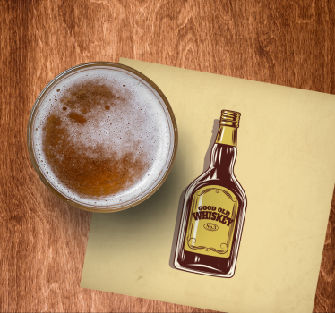 Posavasos cerveza botella de buen whisky - TenVinilo
