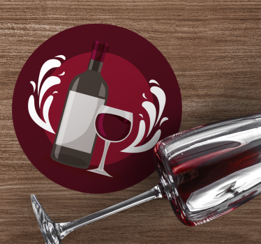 Posavasos cerveza botella de vino y copa - TenVinilo