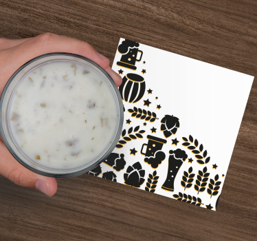 Posavasos cerveza composición de elementos de cerveza - TenVinilo