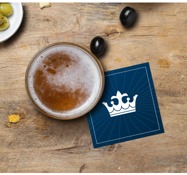Posavasos cerveza diseño de emblema de corona - TenVinilo