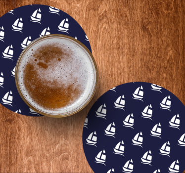 Posavasos cerveza diseño de veleros náuticos - TenVinilo