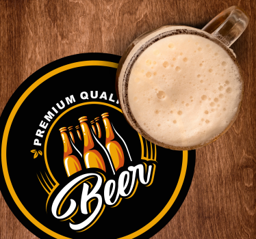 Posavasos cerveza emblema de bebida premium - TenVinilo